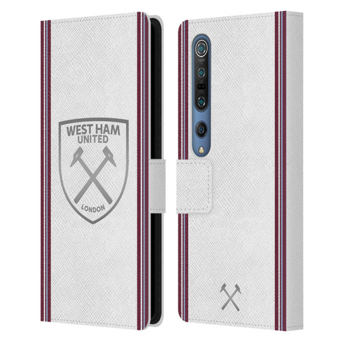 West Ham United FC 2023/24 Crest Kit Away Leather Book Wallet Case Cover For Xiaomi Mi 10 5G / Mi 10 Pro 5G