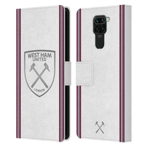 West Ham United FC 2023/24 Crest Kit Away Leather Book Wallet Case Cover For Xiaomi Redmi Note 9 / Redmi 10X 4G