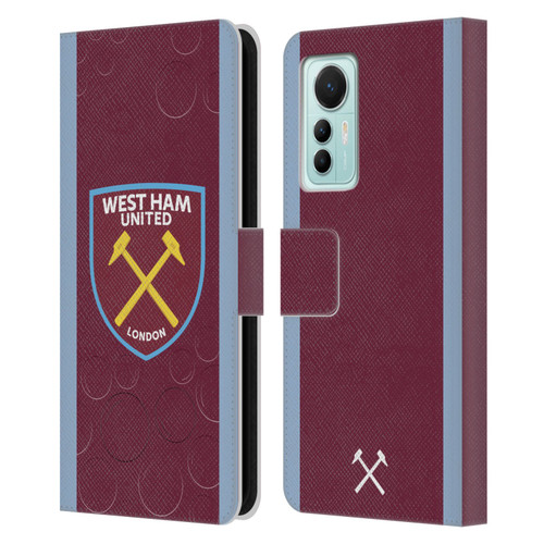 West Ham United FC 2023/24 Crest Kit Home Leather Book Wallet Case Cover For Xiaomi 12 Lite