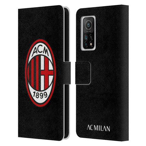 AC Milan Crest Full Colour Black Leather Book Wallet Case Cover For Xiaomi Mi 10T 5G