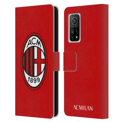 AC Milan Crest Full Colour Red Leather Book Wallet Case Cover For Xiaomi Mi 10T 5G