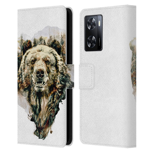 Riza Peker Animals Bear Leather Book Wallet Case Cover For OPPO A57s