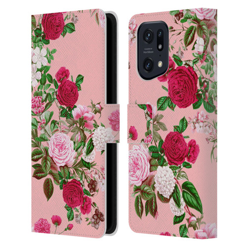 Riza Peker Florals Romance Leather Book Wallet Case Cover For OPPO Find X5 Pro