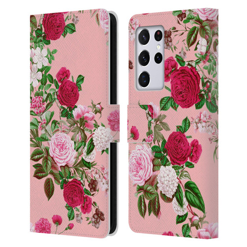 Riza Peker Florals Romance Leather Book Wallet Case Cover For Samsung Galaxy S21 Ultra 5G