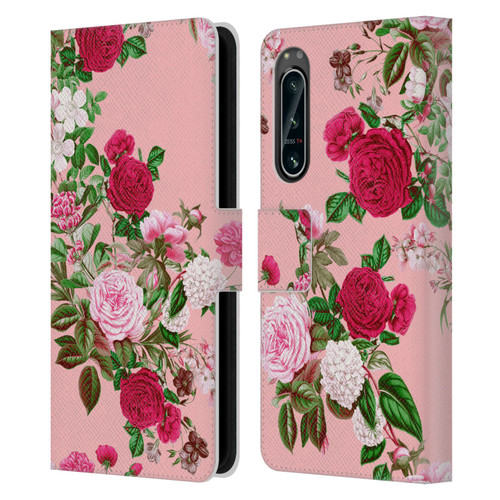 Riza Peker Florals Romance Leather Book Wallet Case Cover For Sony Xperia 5 IV