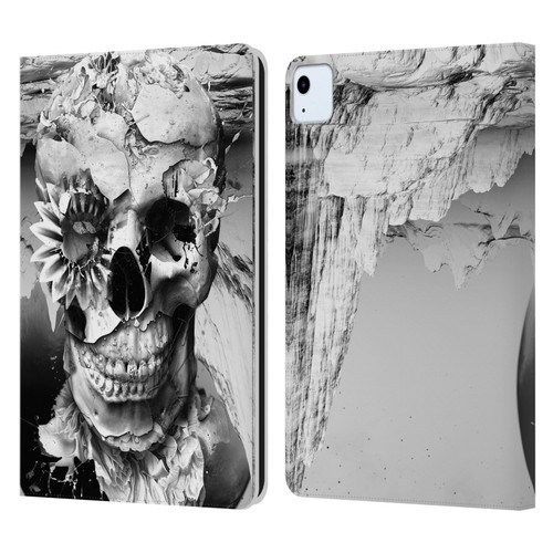 Riza Peker Skulls 6 Black And White 2 Leather Book Wallet Case Cover For Apple iPad Air 11 2020/2022/2024