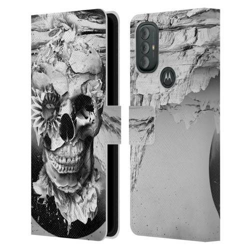 Riza Peker Skulls 6 Black And White 2 Leather Book Wallet Case Cover For Motorola Moto G10 / Moto G20 / Moto G30