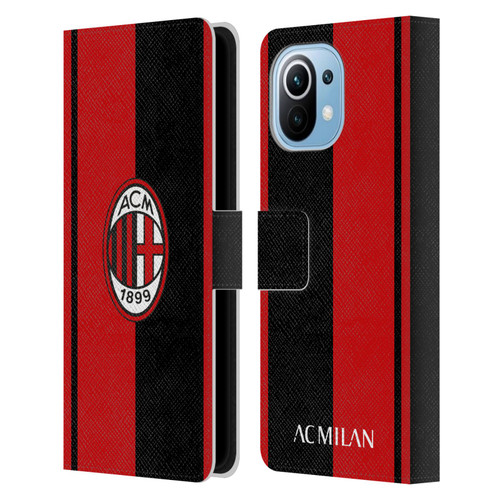 AC Milan Crest Red And Black Leather Book Wallet Case Cover For Xiaomi Mi 11