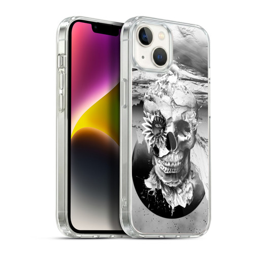 Riza Peker Skulls 6 Black And White 2 Soft Gel Case for Apple iPhone 14 Plus & MagSafe