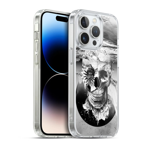 Riza Peker Skulls 6 Black And White 2 Soft Gel Case for Apple iPhone 14 Pro & MagSafe