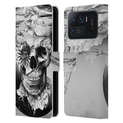 Riza Peker Skulls 6 Black And White 2 Leather Book Wallet Case Cover For Xiaomi Mi 11 Ultra