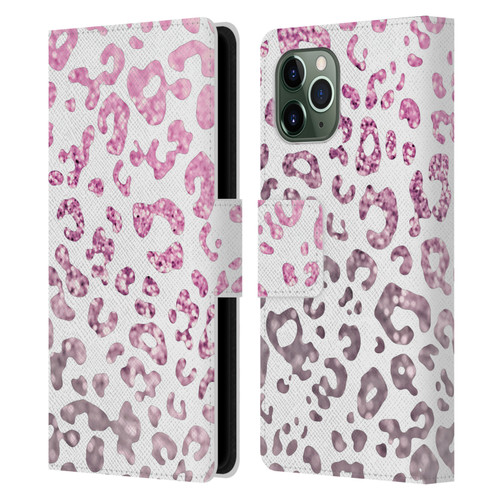 Monika Strigel Animal Print Glitter Pink Leather Book Wallet Case Cover For Apple iPhone 11 Pro
