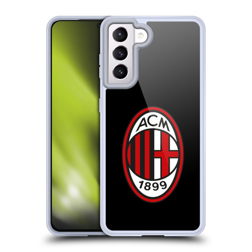 AC Milan Crest Full Colour Black Soft Gel Case for Samsung Galaxy S21 5G & MagSafe