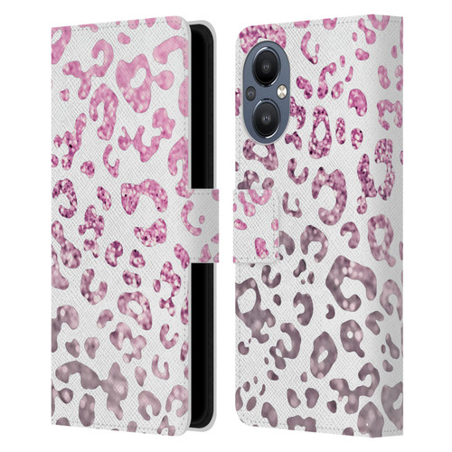 Monika Strigel Animal Print Glitter Pink Leather Book Wallet Case Cover For OnePlus Nord N20 5G