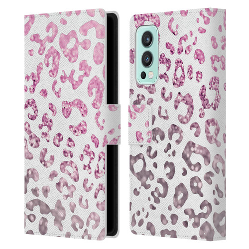 Monika Strigel Animal Print Glitter Pink Leather Book Wallet Case Cover For OnePlus Nord 2 5G