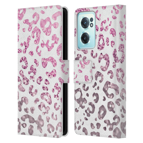 Monika Strigel Animal Print Glitter Pink Leather Book Wallet Case Cover For OnePlus Nord CE 2 5G