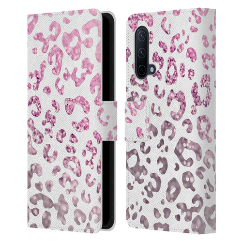 Monika Strigel Animal Print Glitter Pink Leather Book Wallet Case Cover For OnePlus Nord CE 5G