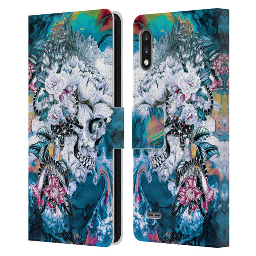 Riza Peker Skulls 9 Memento Mori Leather Book Wallet Case Cover For LG K22