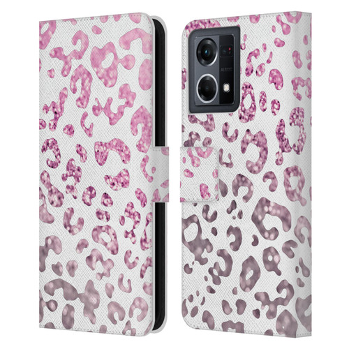 Monika Strigel Animal Print Glitter Pink Leather Book Wallet Case Cover For OPPO Reno8 4G