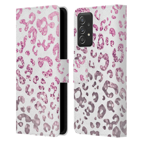 Monika Strigel Animal Print Glitter Pink Leather Book Wallet Case Cover For Samsung Galaxy A52 / A52s / 5G (2021)