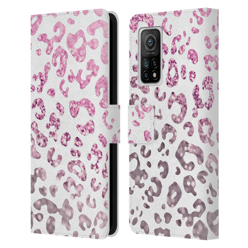 Monika Strigel Animal Print Glitter Pink Leather Book Wallet Case Cover For Xiaomi Mi 10T 5G