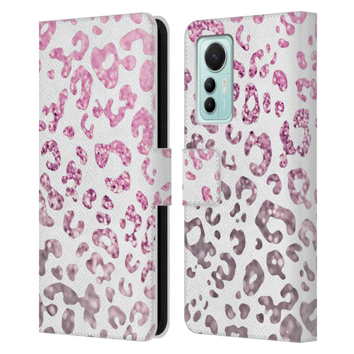 Monika Strigel Animal Print Glitter Pink Leather Book Wallet Case Cover For Xiaomi 12 Lite