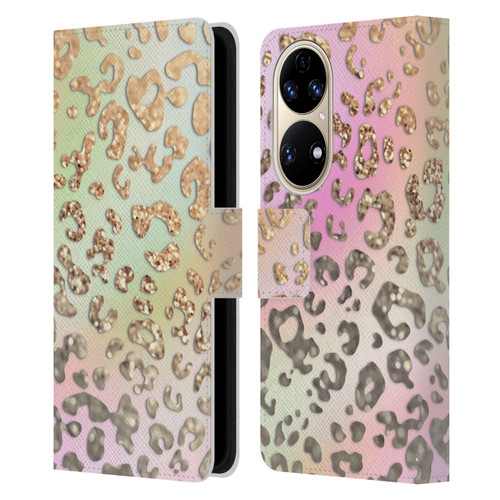 Monika Strigel Dreamland Gold Leopard Leather Book Wallet Case Cover For Huawei P50