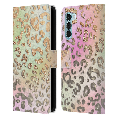 Monika Strigel Dreamland Gold Leopard Leather Book Wallet Case Cover For Motorola Edge S30 / Moto G200 5G