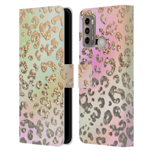 Monika Strigel Dreamland Gold Leopard Leather Book Wallet Case Cover For Motorola Moto G60 / Moto G40 Fusion