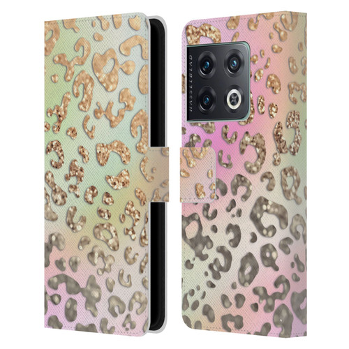 Monika Strigel Dreamland Gold Leopard Leather Book Wallet Case Cover For OnePlus 10 Pro
