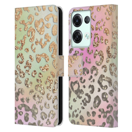 Monika Strigel Dreamland Gold Leopard Leather Book Wallet Case Cover For OPPO Reno8 Pro
