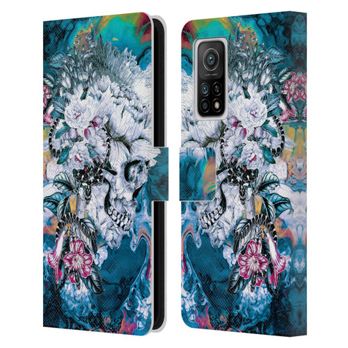 Riza Peker Skulls 9 Memento Mori Leather Book Wallet Case Cover For Xiaomi Mi 10T 5G