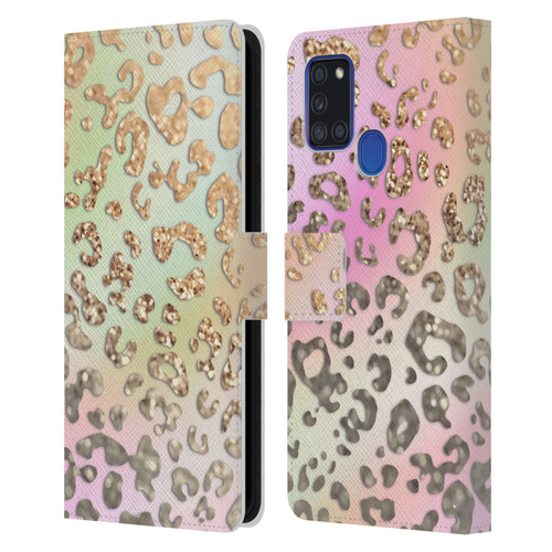 Monika Strigel Dreamland Gold Leopard Leather Book Wallet Case Cover For Samsung Galaxy A21s (2020)