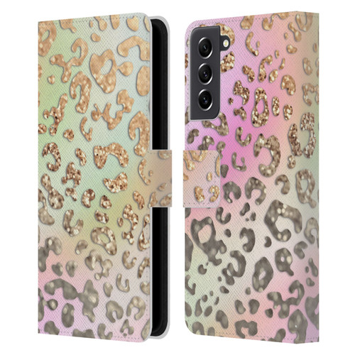 Monika Strigel Dreamland Gold Leopard Leather Book Wallet Case Cover For Samsung Galaxy S21 FE 5G