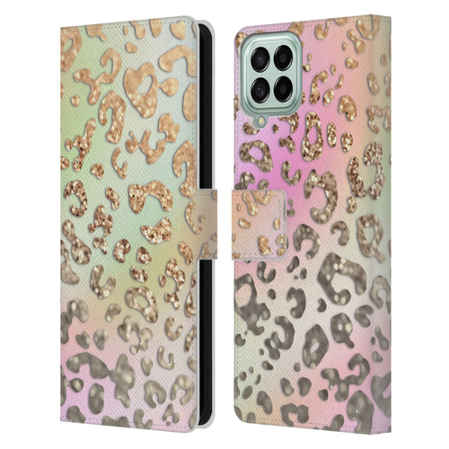 Monika Strigel Dreamland Gold Leopard Leather Book Wallet Case Cover For Samsung Galaxy M53 (2022)