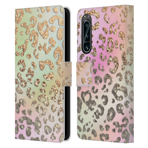 Monika Strigel Dreamland Gold Leopard Leather Book Wallet Case Cover For Sony Xperia 5 IV
