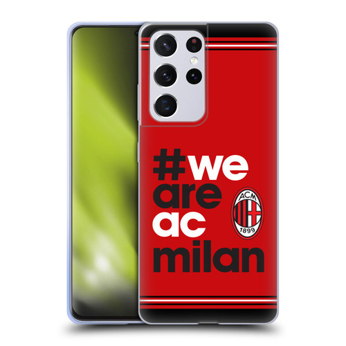 AC Milan Crest Stripes Soft Gel Case for Samsung Galaxy S21 Ultra 5G