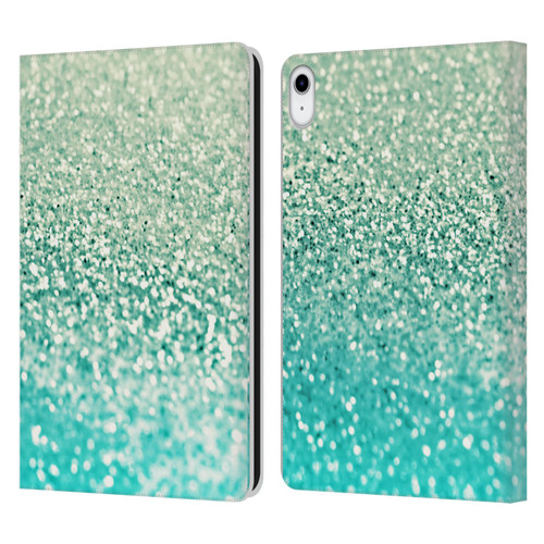 Monika Strigel Glitter Collection Mint Leather Book Wallet Case Cover For Apple iPad 10.9 (2022)