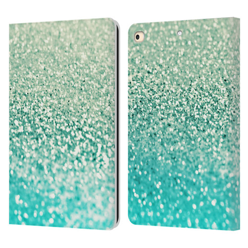 Monika Strigel Glitter Collection Mint Leather Book Wallet Case Cover For Apple iPad 9.7 2017 / iPad 9.7 2018