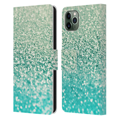 Monika Strigel Glitter Collection Mint Leather Book Wallet Case Cover For Apple iPhone 11 Pro Max