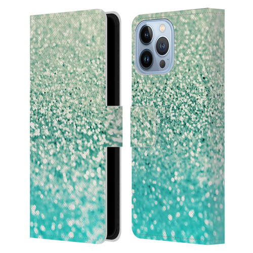 Monika Strigel Glitter Collection Mint Leather Book Wallet Case Cover For Apple iPhone 13 Pro Max