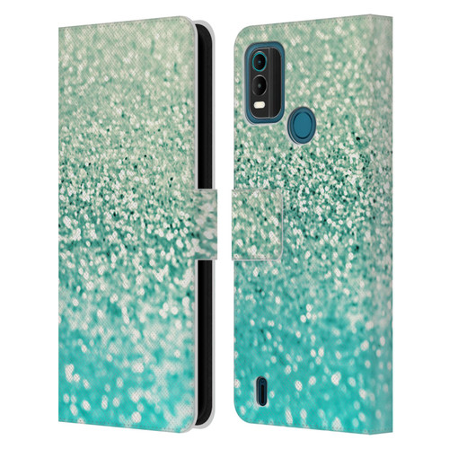 Monika Strigel Glitter Collection Mint Leather Book Wallet Case Cover For Nokia G11 Plus