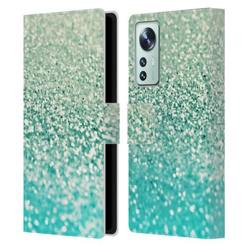 Monika Strigel Glitter Collection Mint Leather Book Wallet Case Cover For Xiaomi 12