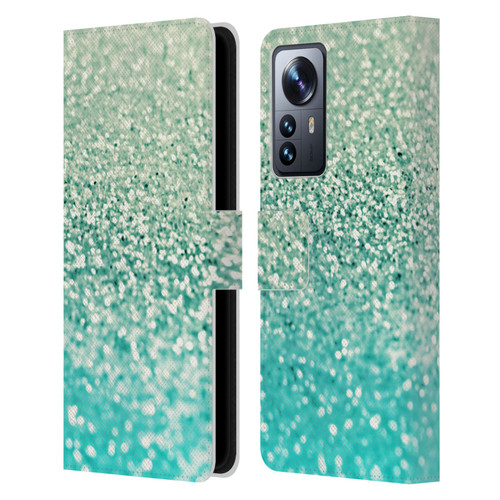 Monika Strigel Glitter Collection Mint Leather Book Wallet Case Cover For Xiaomi 12 Pro