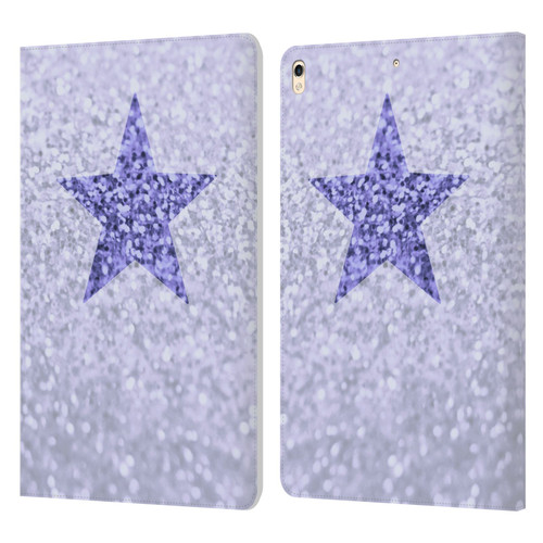 Monika Strigel Glitter Star Pastel Lilac Leather Book Wallet Case Cover For Apple iPad Pro 10.5 (2017)