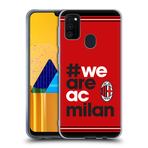 AC Milan Crest Stripes Soft Gel Case for Samsung Galaxy M30s (2019)/M21 (2020)