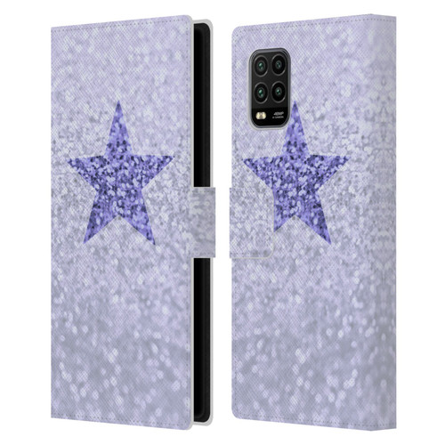 Monika Strigel Glitter Star Pastel Lilac Leather Book Wallet Case Cover For Xiaomi Mi 10 Lite 5G