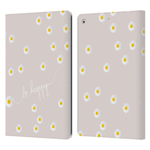 Monika Strigel Happy Daisy Nude Leather Book Wallet Case Cover For Apple iPad 10.2 2019/2020/2021