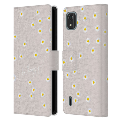 Monika Strigel Happy Daisy Nude Leather Book Wallet Case Cover For Nokia C2 2nd Edition