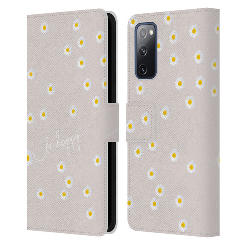 Monika Strigel Happy Daisy Nude Leather Book Wallet Case Cover For Samsung Galaxy S20 FE / 5G